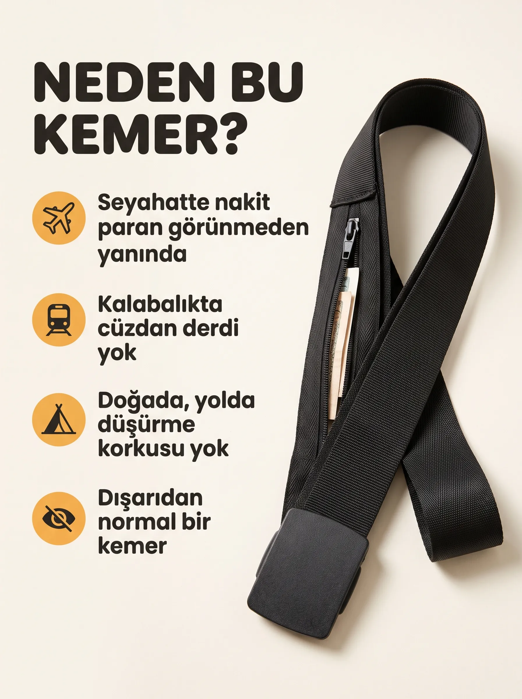 cepbelt gizli bölmeli kemer - Görsel 2