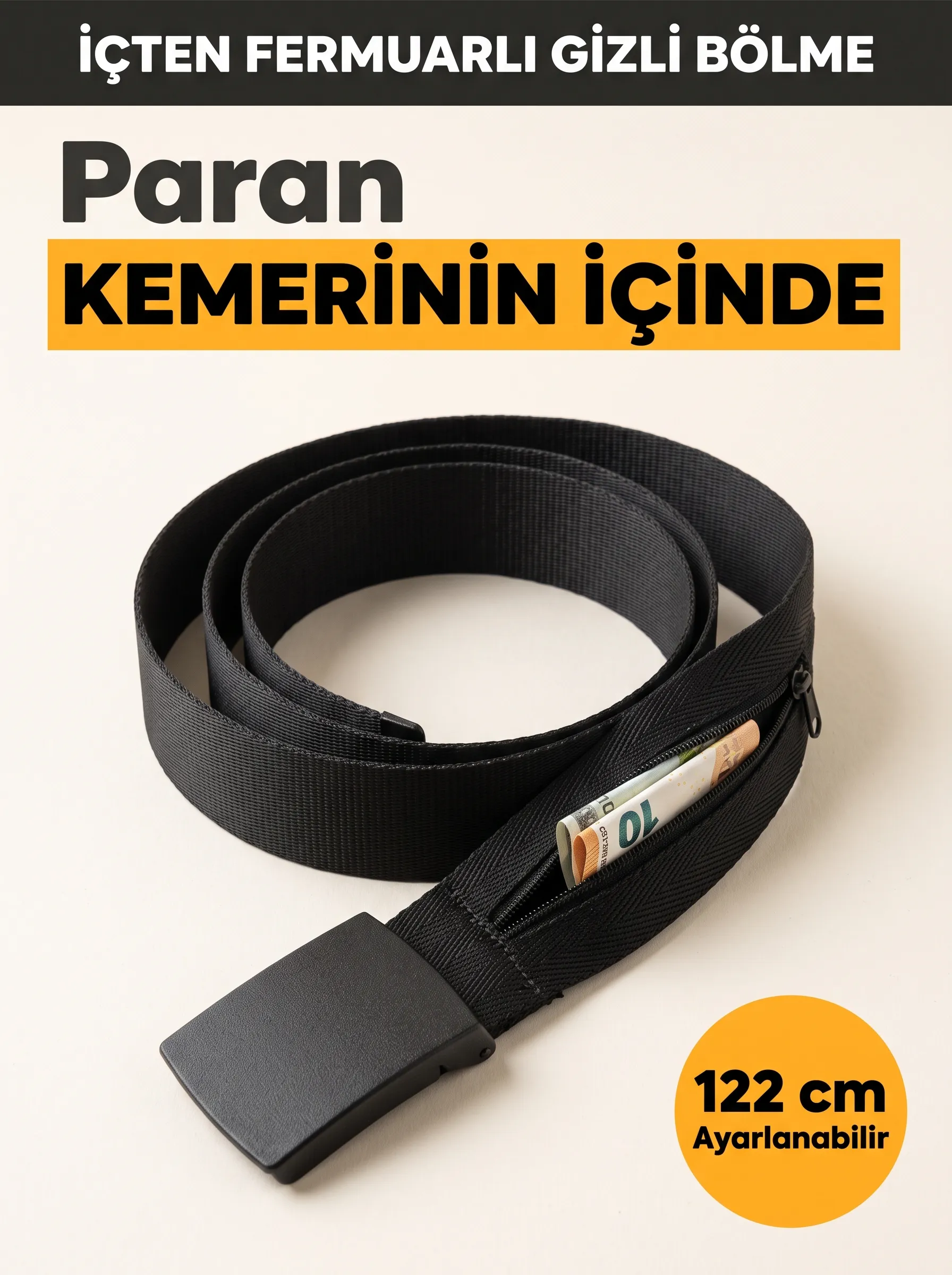cepbelt gizli bölmeli kemer - Görsel 1